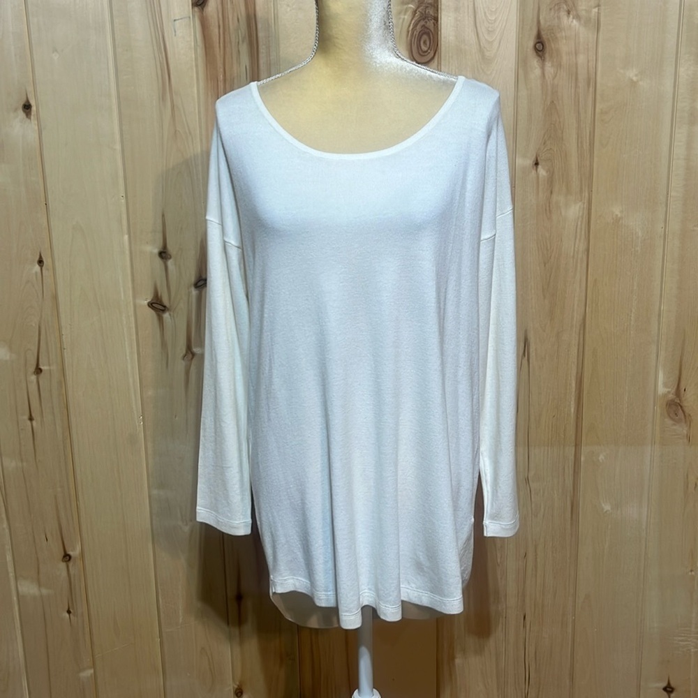 Soft Surroundings Ivory Zip Back Marguiles Soft Knit Sweater Size M